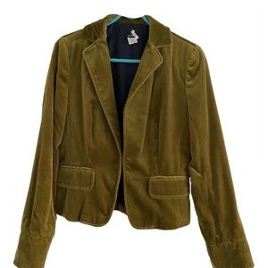 JCrew olive velvet blazer